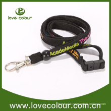 Polyester custom tubular lanyards neck straps key holder